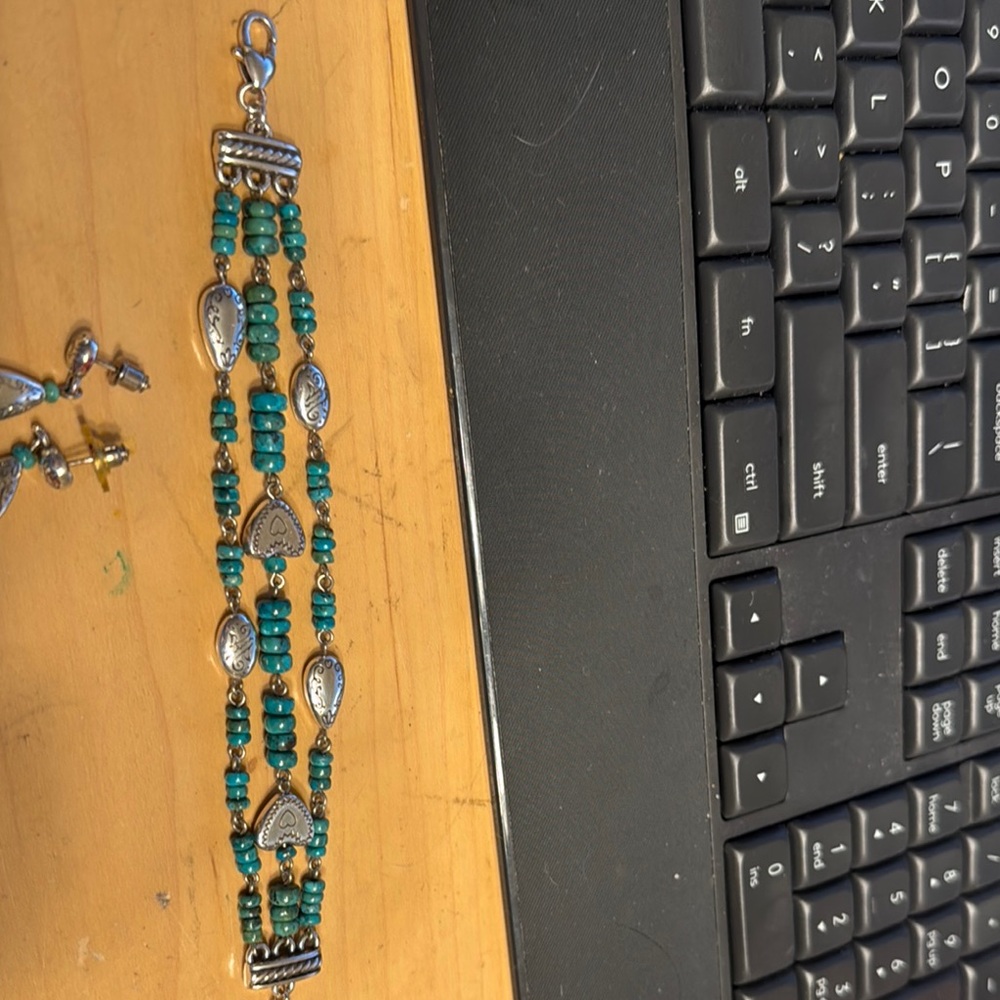 Brighton Silver and Turquoise Necklace Set - Picture 3 of 5